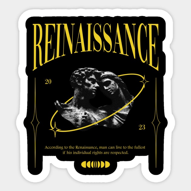 Renaissance Yellow Streetwear Design Statue Roman Sticker by rasyadanardinsyah